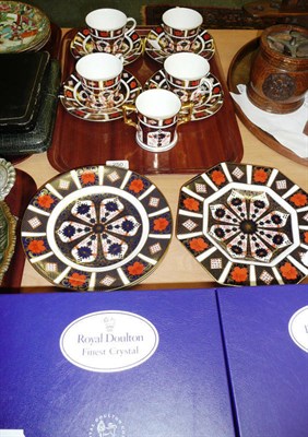 Lot 250 - Quantity of Royal Crown Derby Imari tea wares, a loving cup, cabinet plate and boxed Doulton...