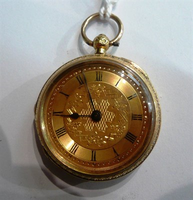 Lot 314 - An 18ct gold fob watch