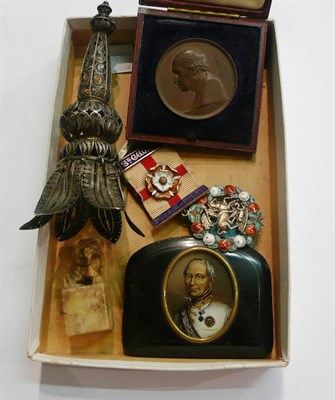 Lot 325 - Medal, posy holder, etc