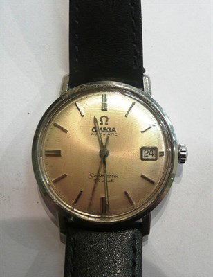 Lot 341 - An Omega Seamaster De Ville automatic watch with a leather strap