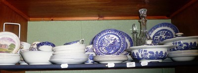 Lot 357 - A 19th century Staffordshire part tea service and a quantity of blue and white, etc