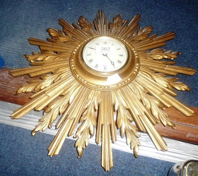 Lot 362 - Sunburst clock