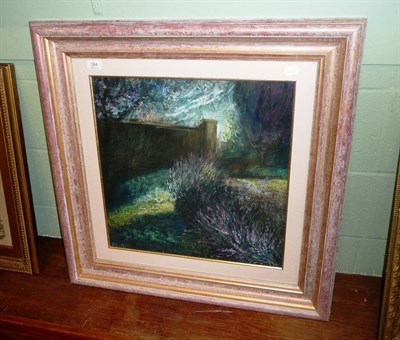 Lot 384 - Rosemary Abrahams framed pastel of a walled garden