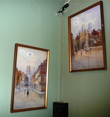 Lot 390 - Pair of watercolours, J W Williams, York