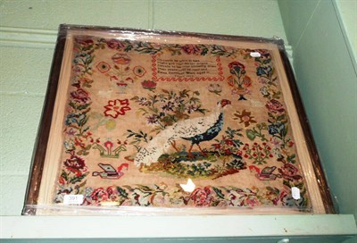 Lot 391 - A framed sampler worked by Emma Dickinson Aged 11 1858