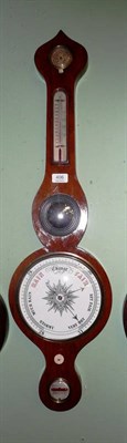 Lot 406 - A wheel barometer with a ceramic dial