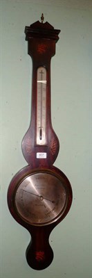 Lot 407 - A mahogany shell inlaid wheel barometer
