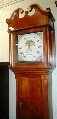 Lot 412 - Fruitwood longcase clock