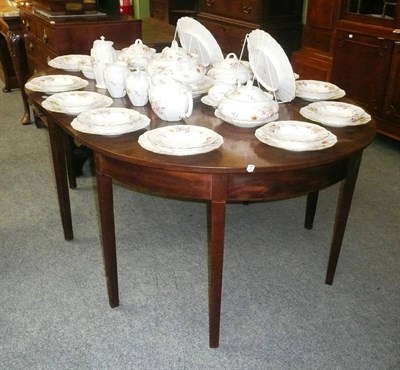 Lot 463 - George III mahogany D-end dining table
