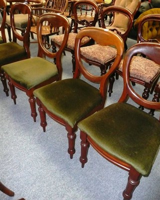 Lot 478 - Six Victorian balloon back chairs