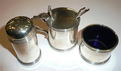 Lot 19 - Three piece cruet set