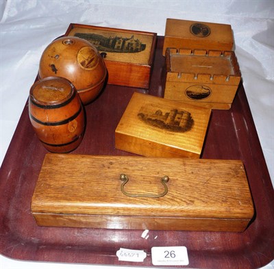 Lot 26 - A collection of treen including Mauchlineware