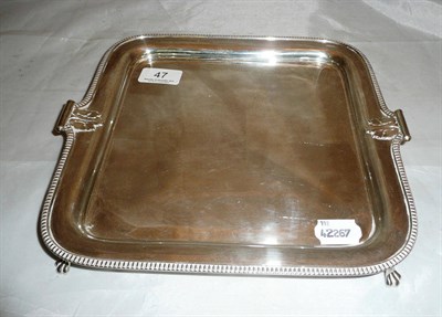 Lot 47 - Sheffield silver rounded square tray, by Huttons, 20oz