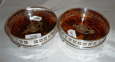 Lot 106 - Pair of bottle coasters