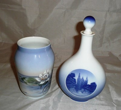 Lot 159 - A Royal Copenhagen decanter and a vase