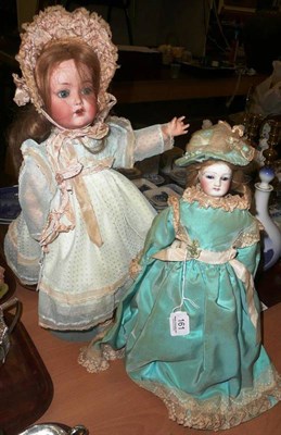 Lot 161 - Bisque socket shoulder head doll (hairline); Cuno Otto and Dressel bisque socket head doll (2)