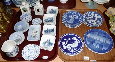 Lot 174 - Two trays of Royal Copenhagen ware including side plates, ashtrays etc