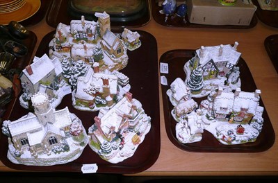 Lot 231 - Eleven winter themed Lilliput Lane model cottages