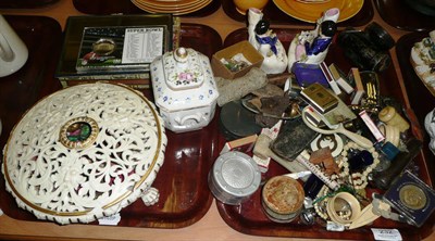 Lot 232 - Two trays including assorted collectors items a large Royal Worcester pot-pourri vase,...