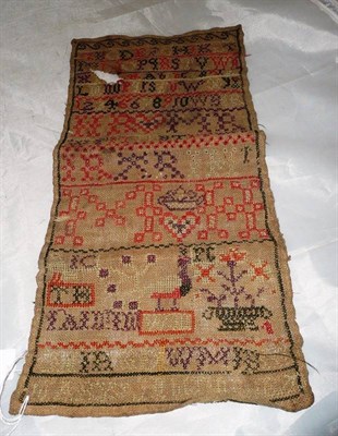 Lot 247 - 19th century alphabet sampler worked by Mary **** dated 1?20 (a.f.)