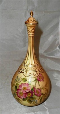 Lot 312 - A Royal Worcester blush ivory bottle vase and cover