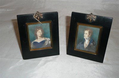 Lot 316 - Pair of miniature portraits of Mary Wordsworth and Benson Harrison