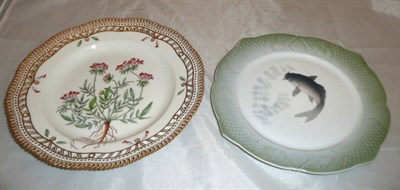 Lot 329 - A Royal Copenhagen fish plate and a Royal Copenhagen pierced floral plate