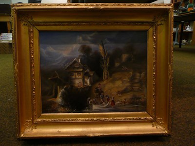 Lot 348 - 18th/19th century framed oil