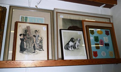 Lot 361 - Three prints after Cecil Aldin, four others and a frame of race tickets