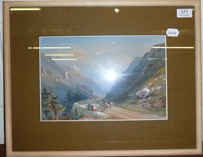 Lot 371 - R P Leitch, a watercolour study of an Alpine landscape signed and dated 1860