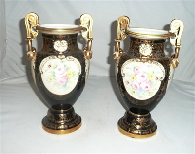 Lot 18 - A pair of Noritake twin-handled vases