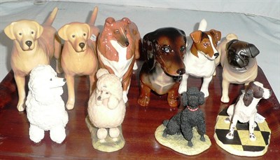Lot 28 - Six Beswick dogs and four Border Fine Arts dogs