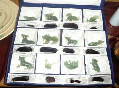 Lot 31 - Boxed set of jade style horoscope figures and stands