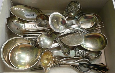 Lot 82 - Collection of Continental silver spoons, etc