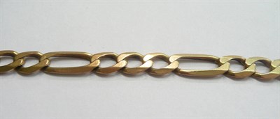 Lot 90 - A 9ct gold figaro bracelet