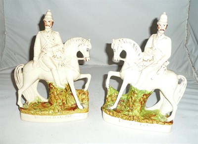 Lot 107 - Pair of Staffordshire figures 'De Connought' and 'GL Wolseley' (a.f.)
