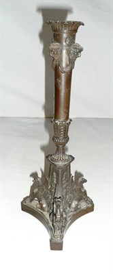 Lot 121 - Bronze table candlestick