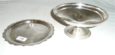 Lot 130 - A silver comport and a silver salver