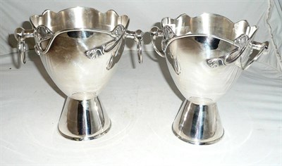 Lot 140 - Pair of Art Nouveau decorated wine coolers
