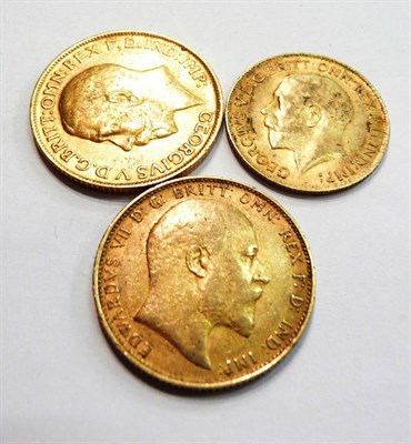 Lot 189 - Two full sovereigns and a half sovereign