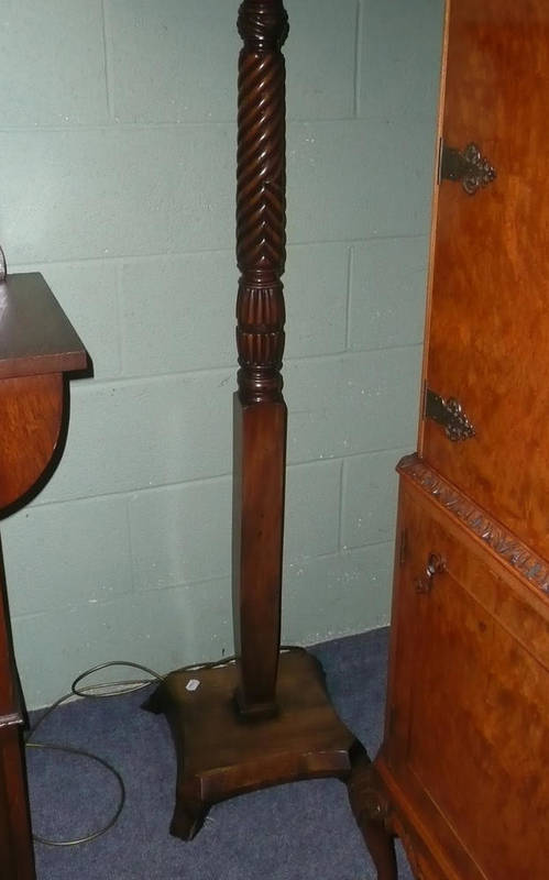 Lot 658 - A mahogany standard lamp