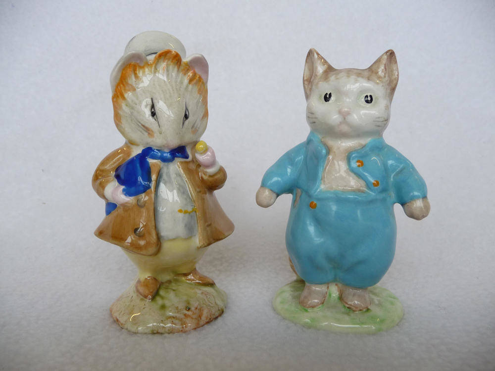 Lot 1055 - Two Beswick Beatrix Potter figures 'Tom Kitten', BP2 gold back stamp and 'Amiable Guinea Pig', BP3b