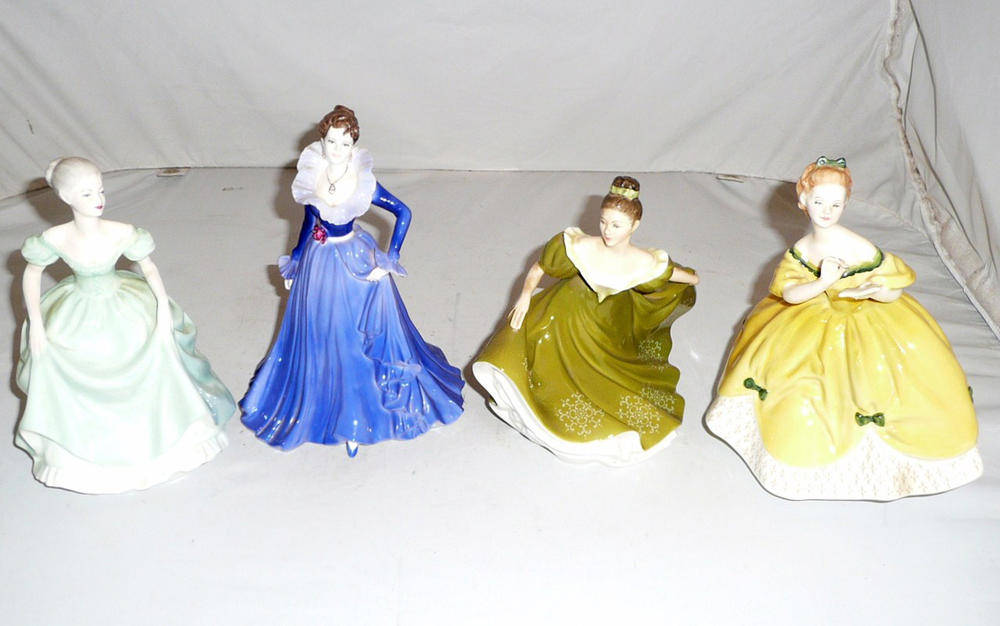 Lot 16 - Two Royal Doulton figures 'Lynne' and 'The Last Waltz' and two Coalport figures 'Henrietta' and...