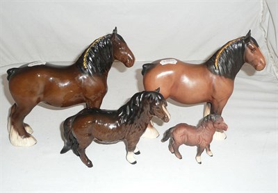Lot 33 - Four Beswick and Royal Doulton figures of horses