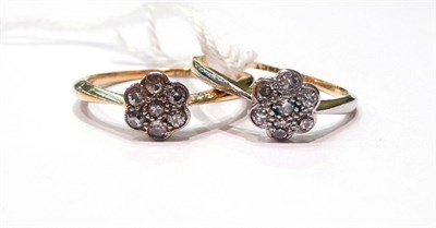 Lot 66 - Two diamond cluster rings (2)
