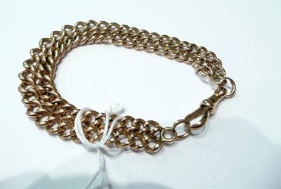 Lot 67 - A double albert bracelet, stamped every link