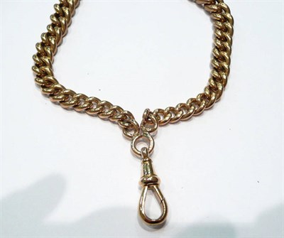 Lot 95 - A graduated albert chain, stamped every link, with spare swivel catch
