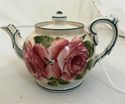 Lot 113 - Small Weymss teapot and cover decorated with pink roses