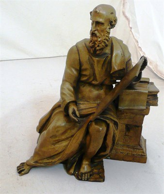 Lot 115 - A late 19th century French cast bronze figure of a bearded man in classical robes