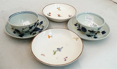 Lot 135 - Two Nanking Cargo teabowls and saucers and two other saucers